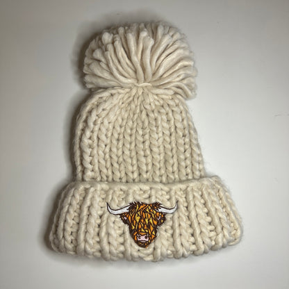 Limited Edition Highland Cow Beanie in Cream