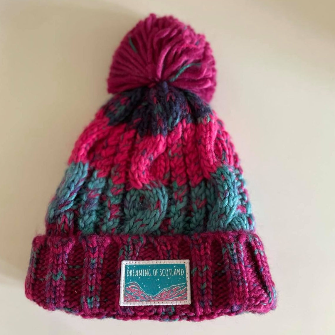 Dreaming of Scotland Infant Beanie in Pink + Blue