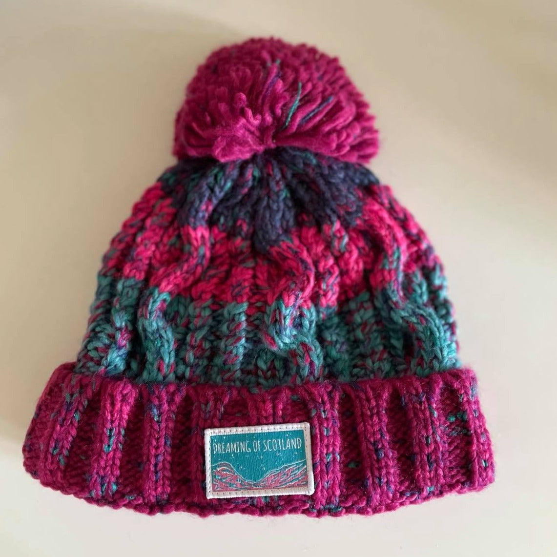 Dreaming of Scotland Junior Beanie in Pink + Blue